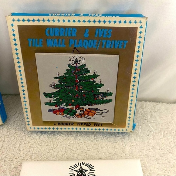 Currier & Ives Santa and Christmas Tree 4.5 x 4.5 Wall Art Tile Trivet Coasters - Picture 6 of 12